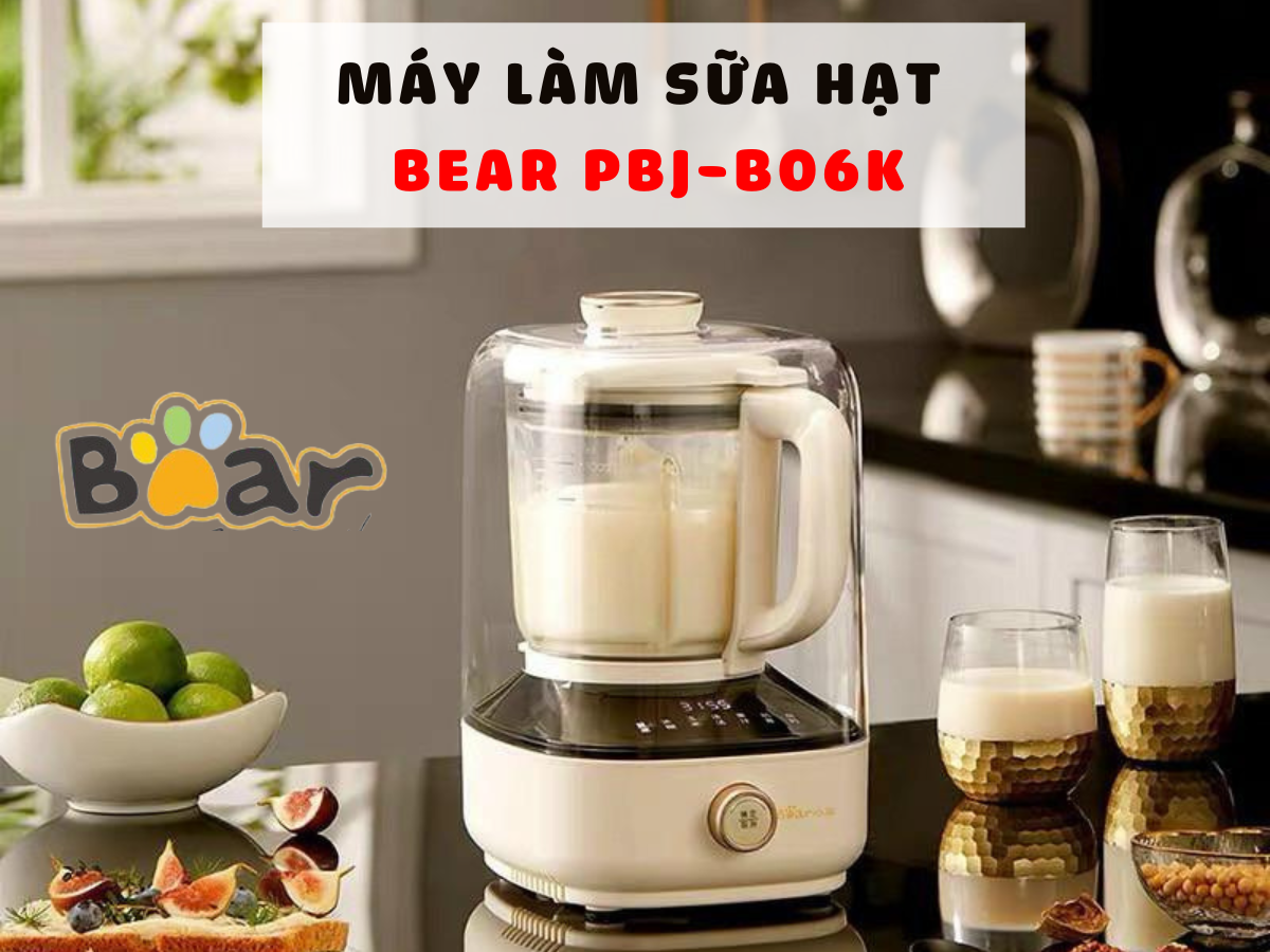 Máy làm sữa hạt Bear PBJ-B06K8 thiết kế sang trọng, tinh tế