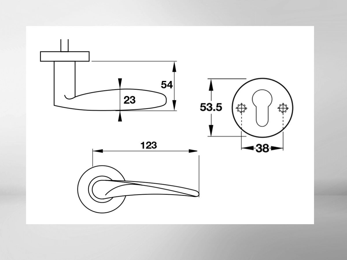 Tổng quan về kích thước tay nắm gạt Hafele 903.98.141