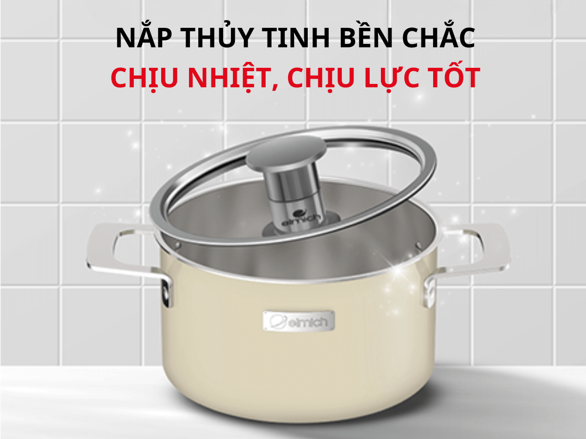 Nắp thuỷ tinh bền chắc, chịu nhiệt và chịu lực tốt
