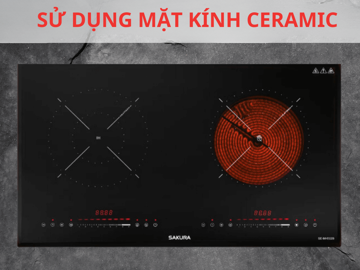 Bếp điện từ Sakura SE-MH502B sử dụng mặt kính Ceramic chất lượng cao