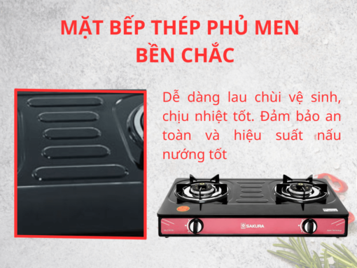 Mặt bếp thép phủ men bền chắc