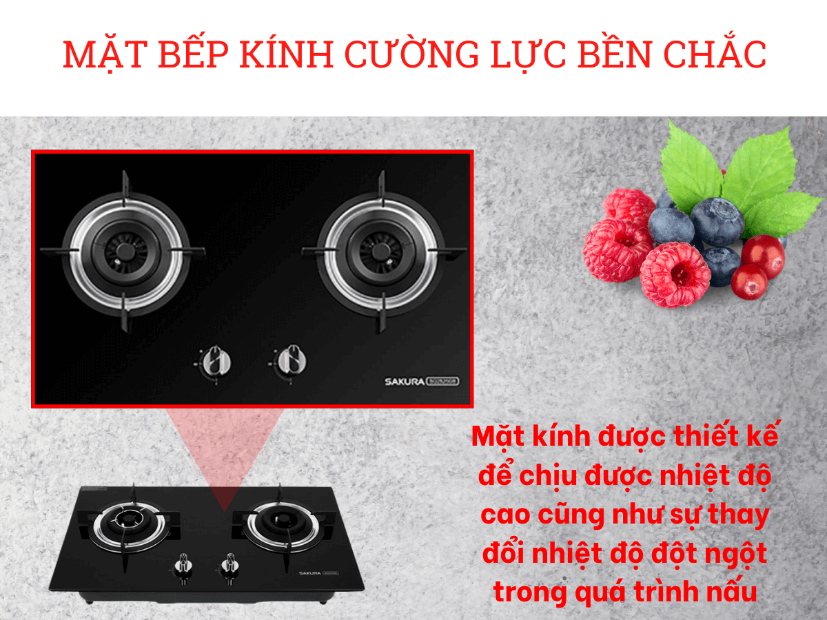 Mặt bếp kính cường lực bền chắc