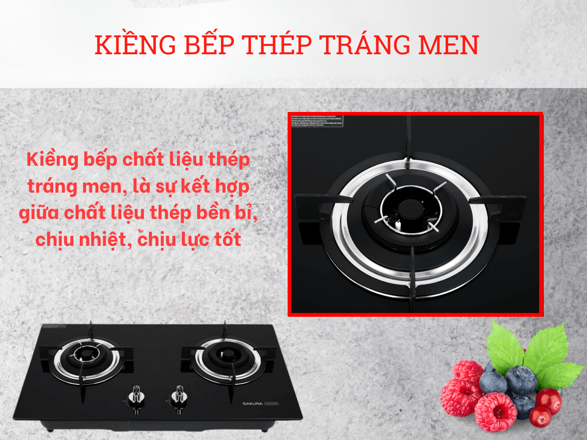 Kiềng bếp 5 chân, chất liệu thép tráng men bền chắc