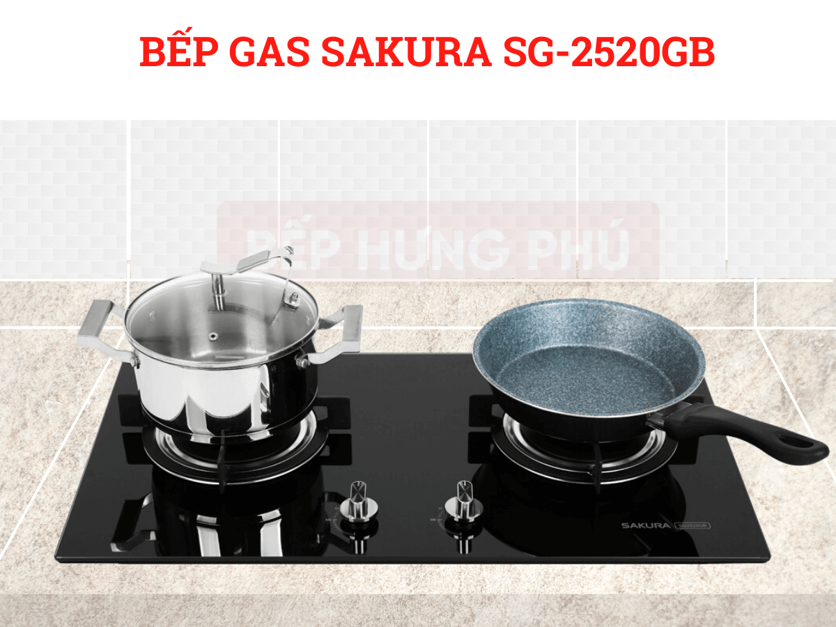 Bếp gas Sakura SG-2520GB thiết kế lắp âm sang trọng
