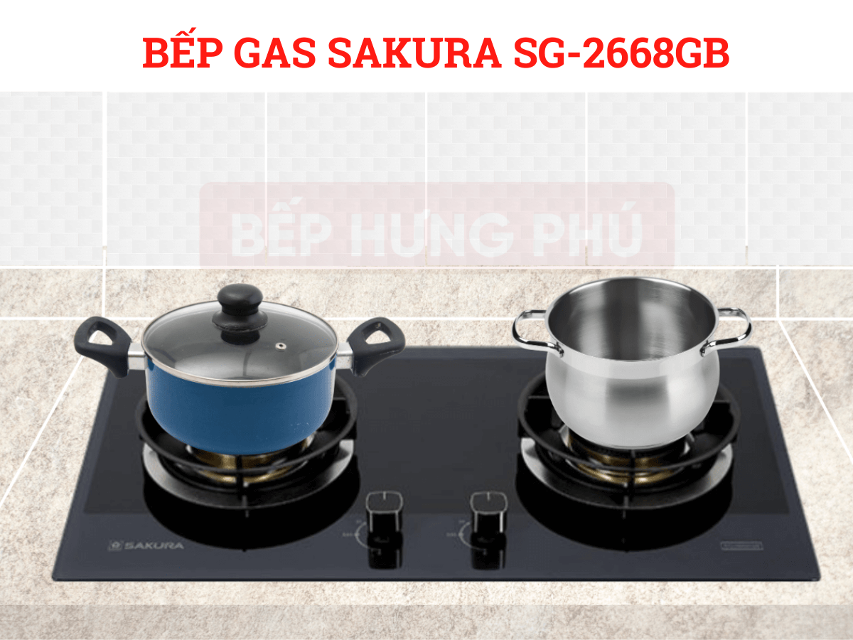 Bếp gas Sakura SG-2668GB thiết kế lắp âm sang trọng