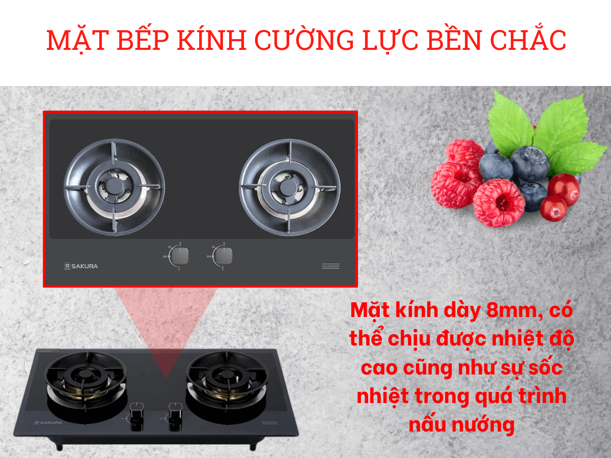 Mặt bếp kính cường lực bền chắc