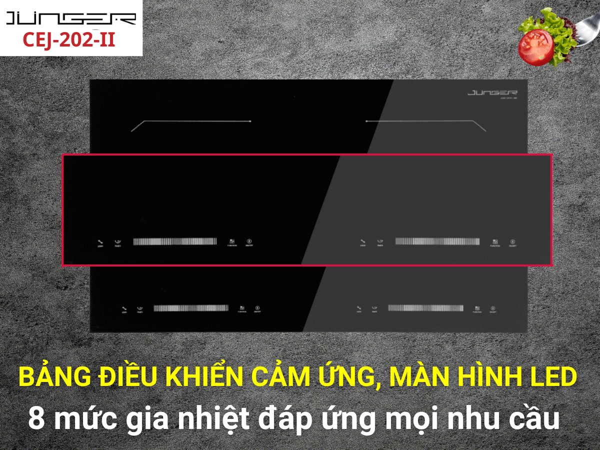 Bếp từ Junger CEJ-202-II sử dụng mặt kính Ceramic cao cấp