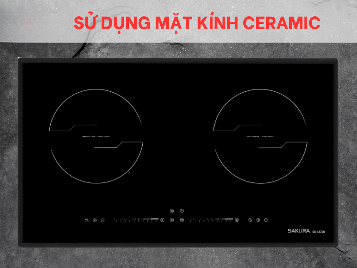 Bếp từ Sakura SE-1270B sử dụng mặt kính Ceramic chất lượng cao