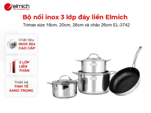 Tổng quan về bộ nồi Elmich TriMax EL-3742