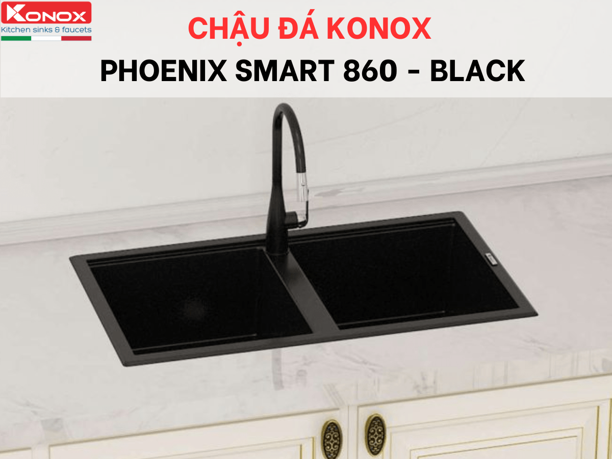 chậu đá konox phoenix smart 860 - black