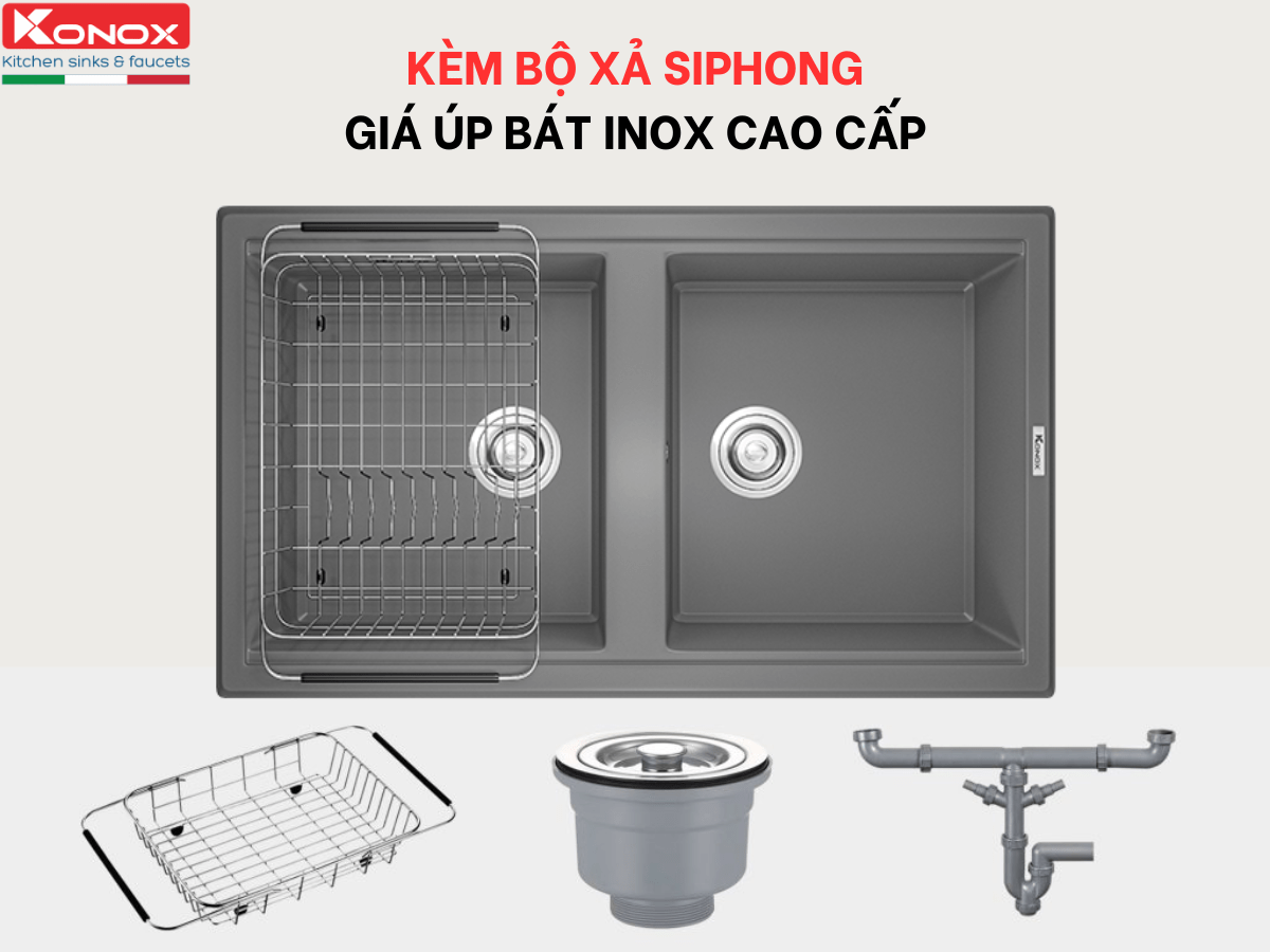 chậu đá konox phoenix smart 860 - grey
