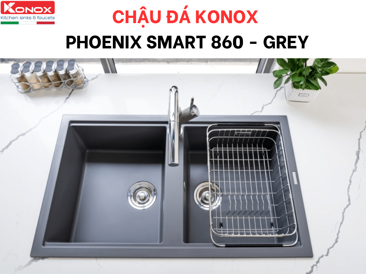 chậu đá konox phoenix smart 860 - grey