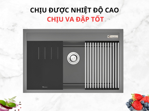 chậu đá konox terra 790s - grey (5) Chậu đá Konox Terra 790S - Grey