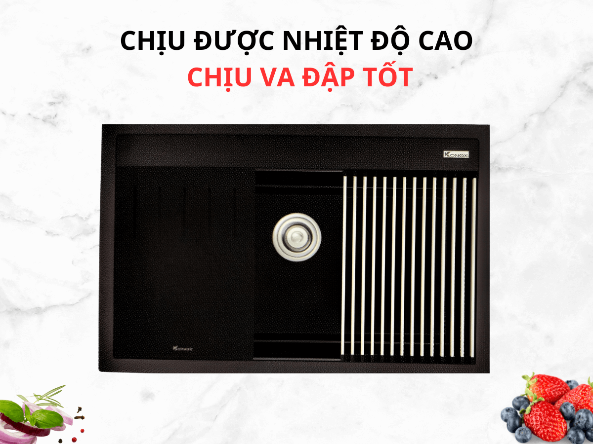 Chậu đá Konox Terra 860S - Black