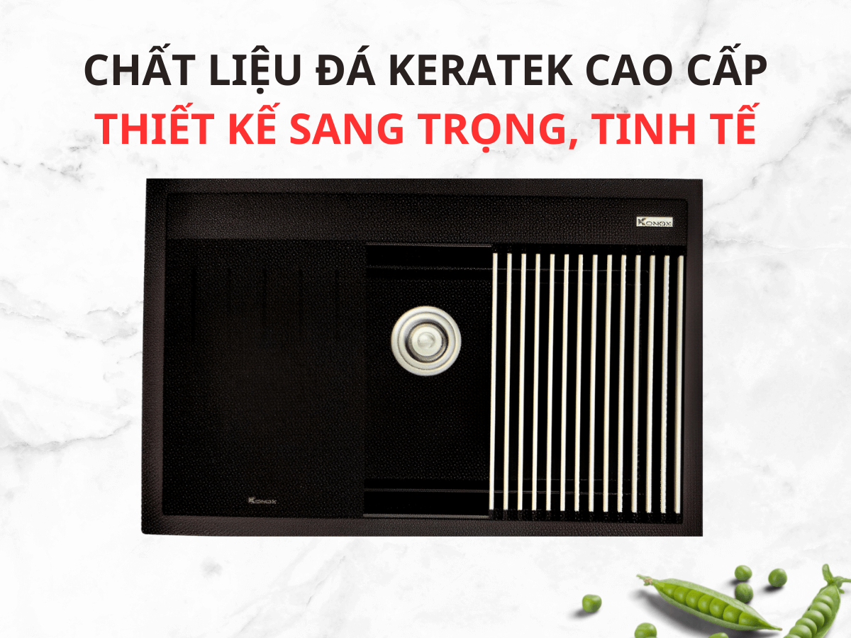 Chậu đá Konox Terra 860S - Black