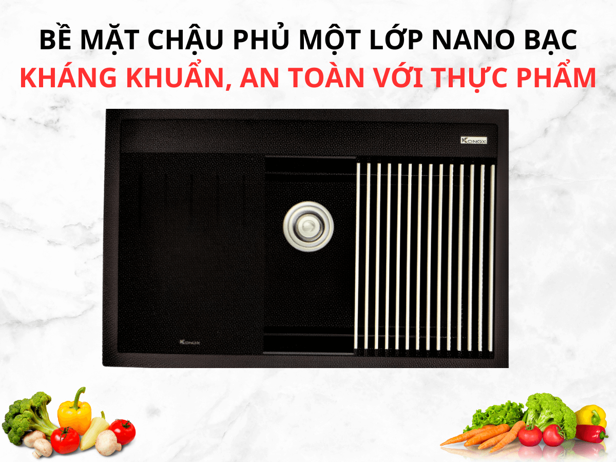 Chậu đá Konox Terra 860S - Black