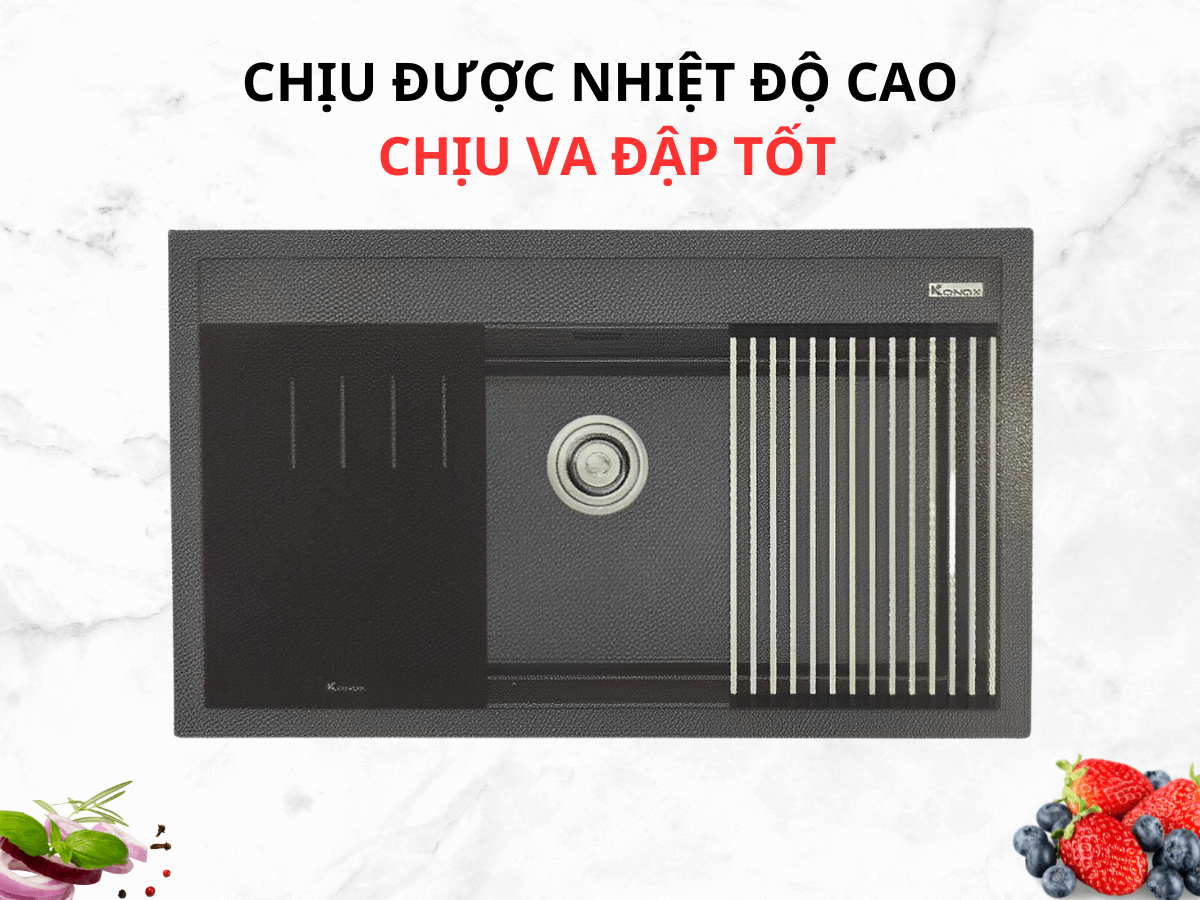 Chậu đá Konox Terra 860S - Grey