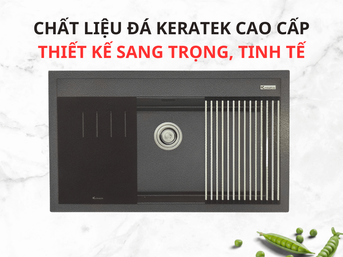 Chậu đá Konox Terra 860S - Grey