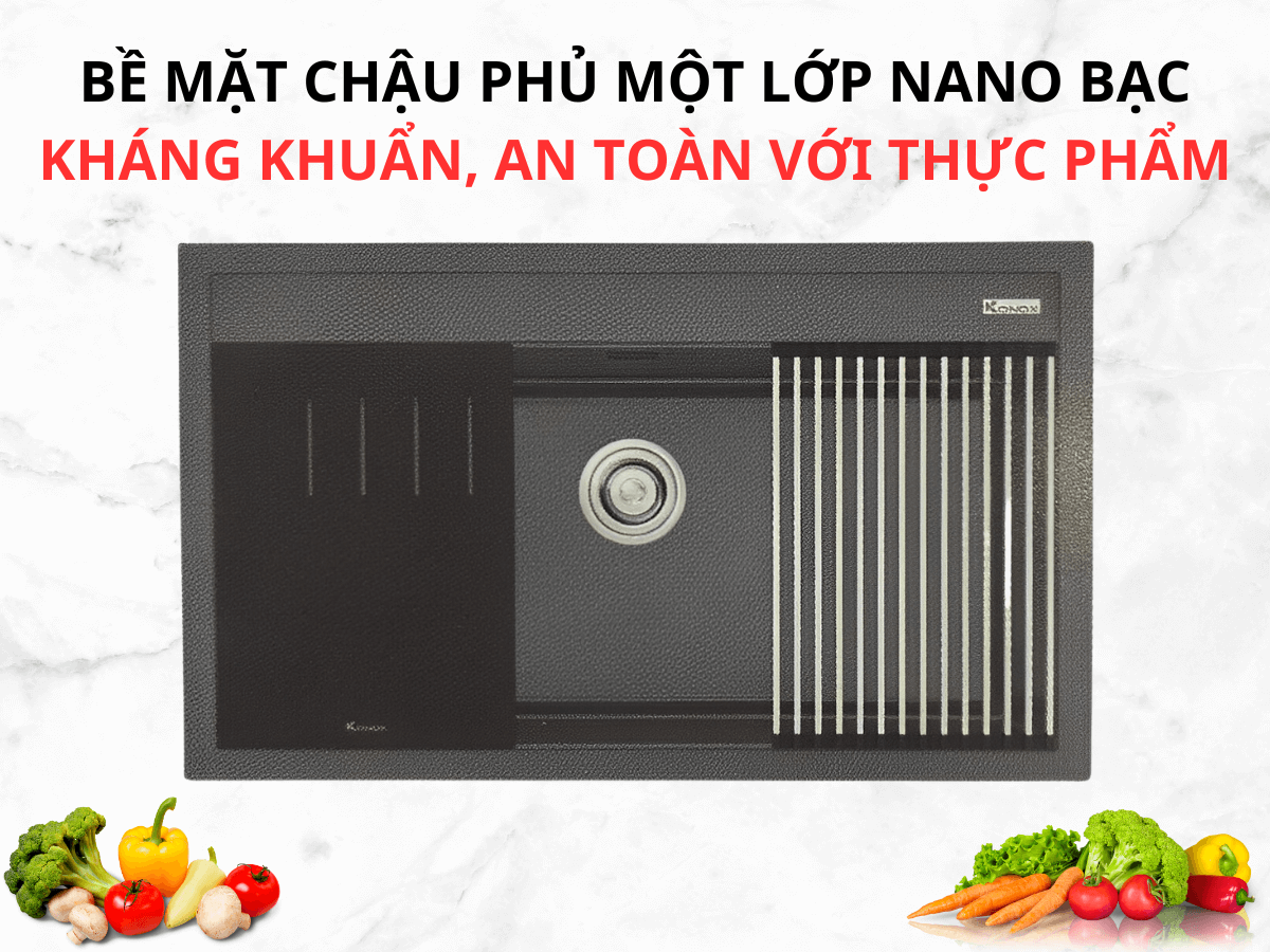 Chậu đá Konox Terra 860S - Grey