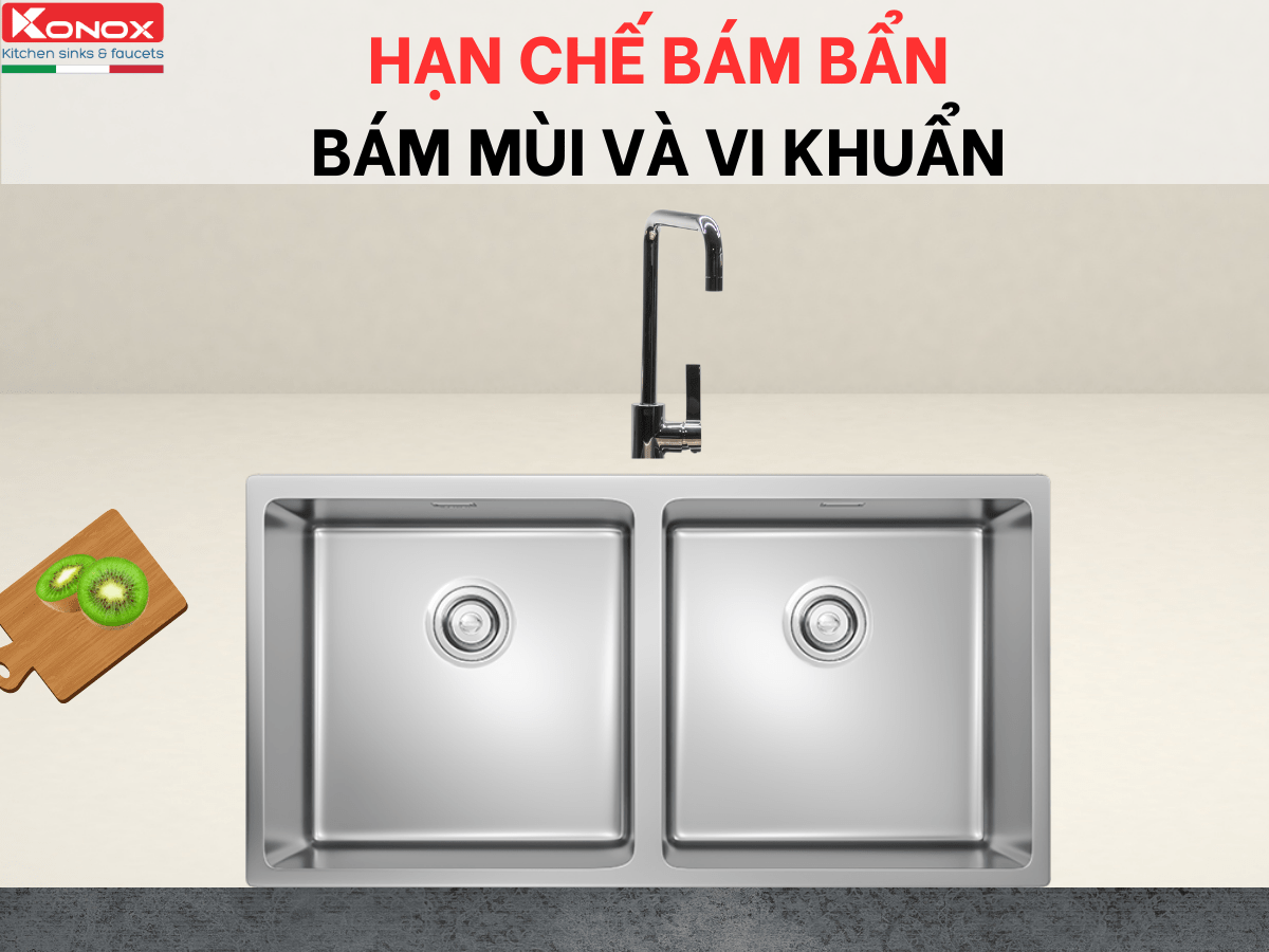 Chậu inox Konox Cube 8744DU