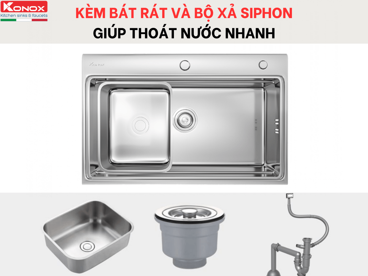 Chậu inox Konox KN7548SO