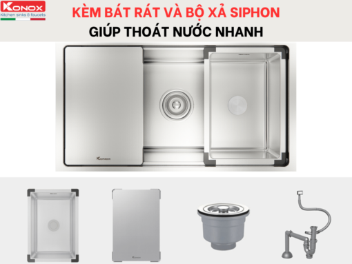 chậu inox konox kn8146su dekor
