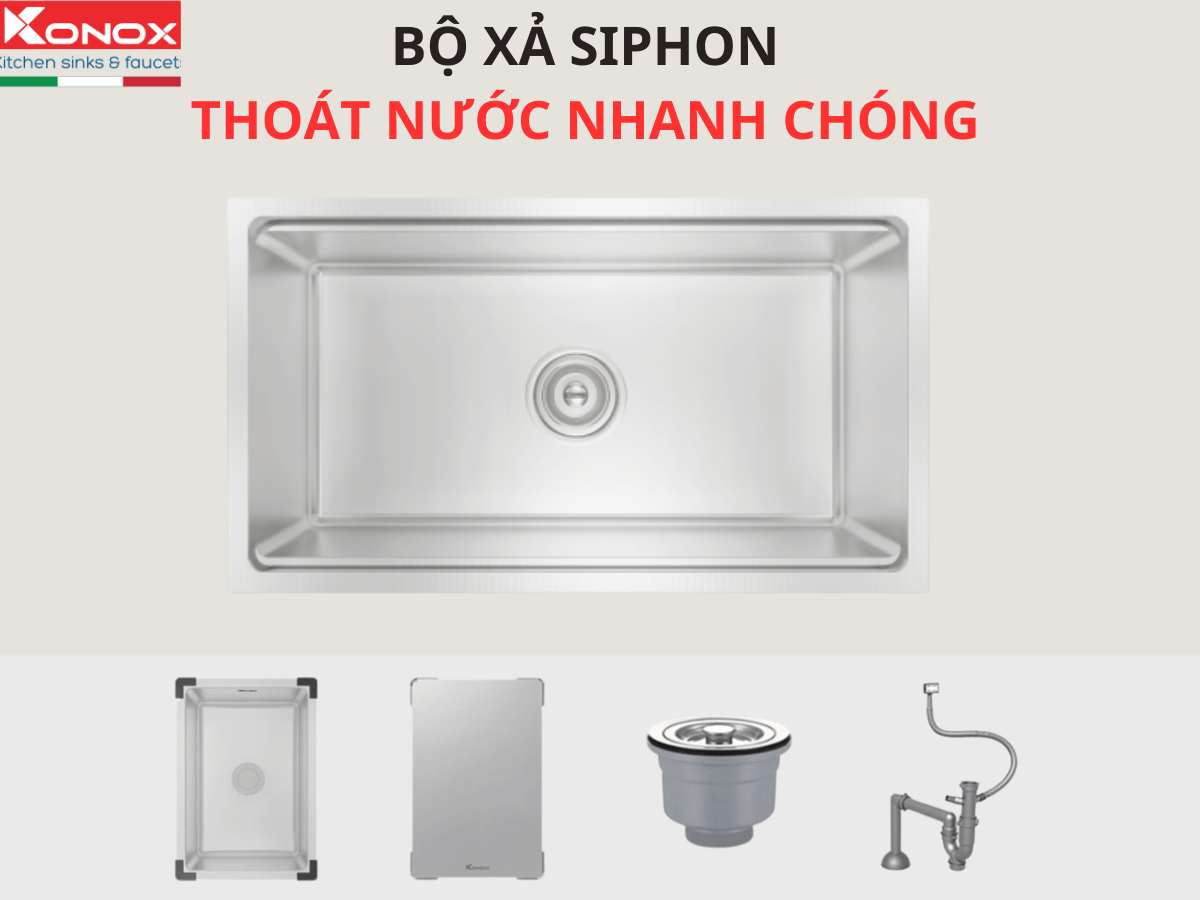 Chậu inox Konox KN8146SU Dekor Basic
