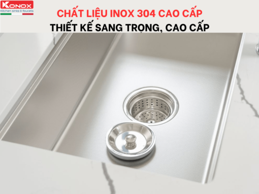 chậu inox konox kn8146su dekor basic (5) Chậu inox Konox KN8146SU Dekor Basic