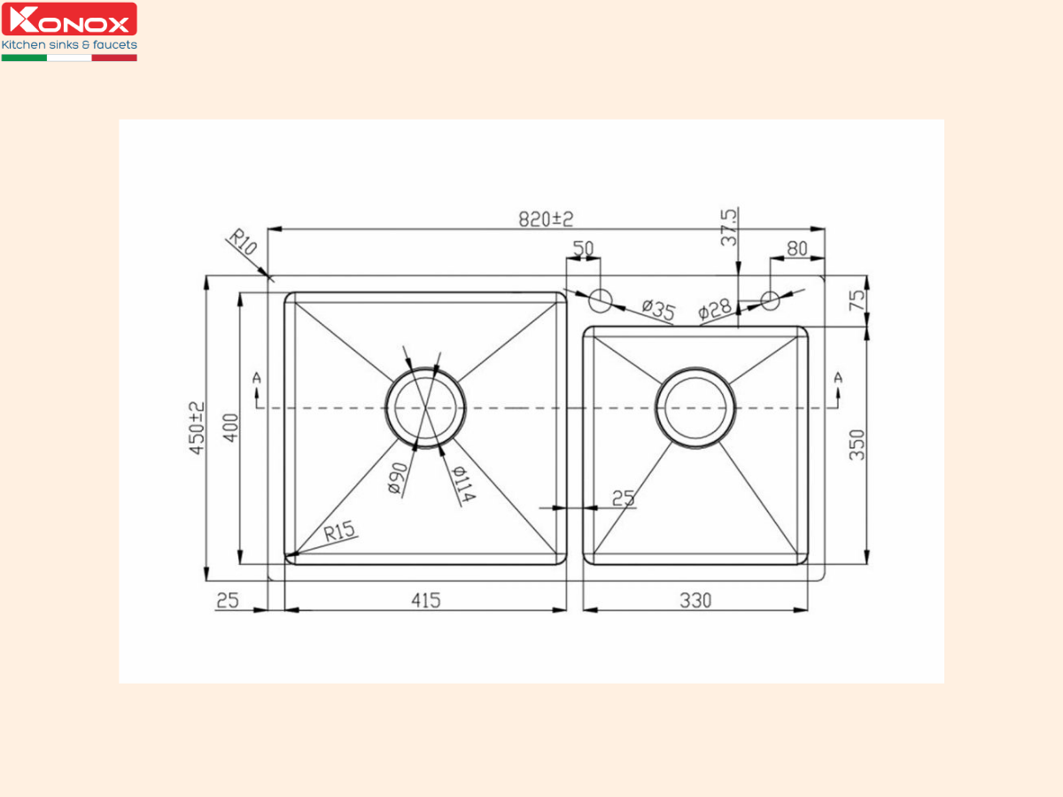 Chậu inox Konox KN8245DO