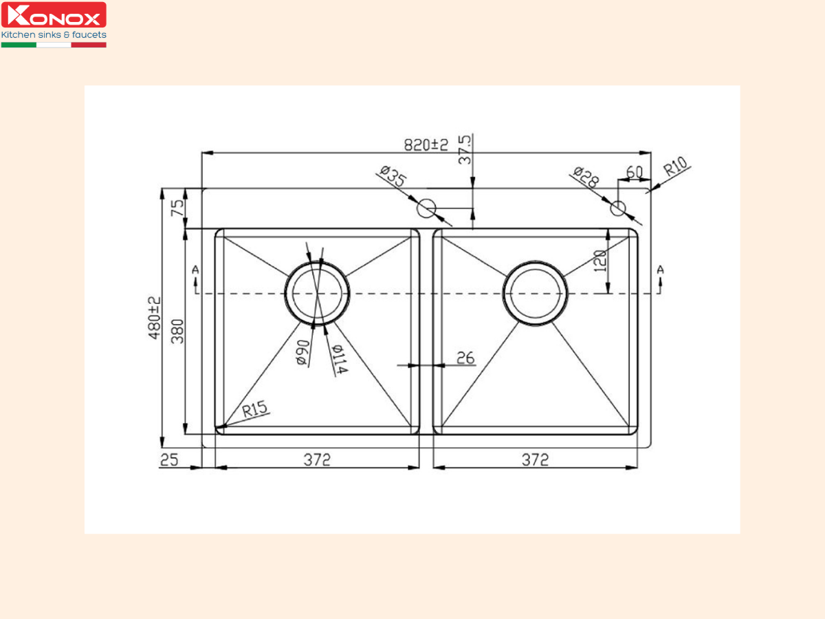 Chậu inox Konox KN8248DOB