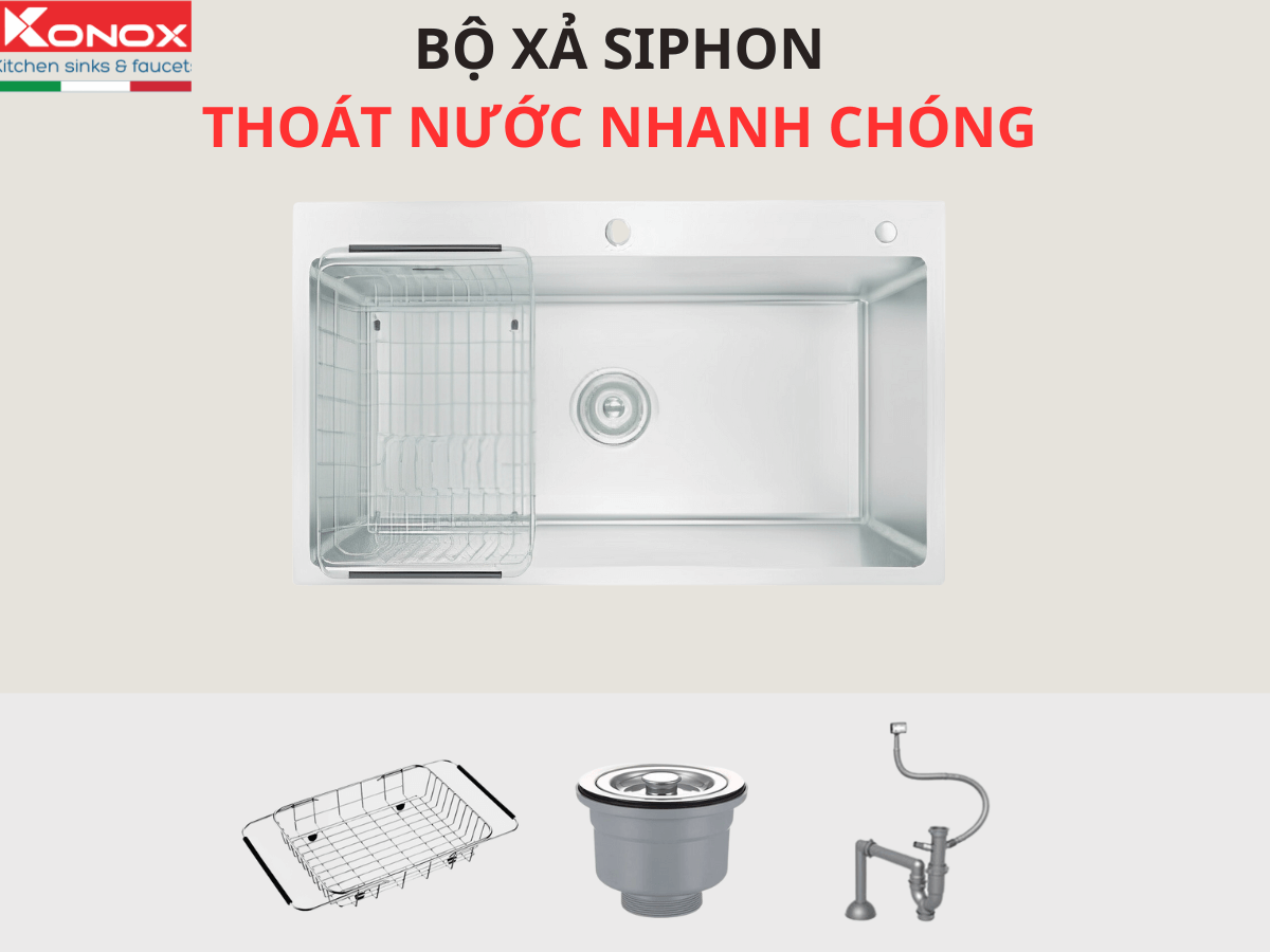 Chậu inox Konox KN8248SO Dekor