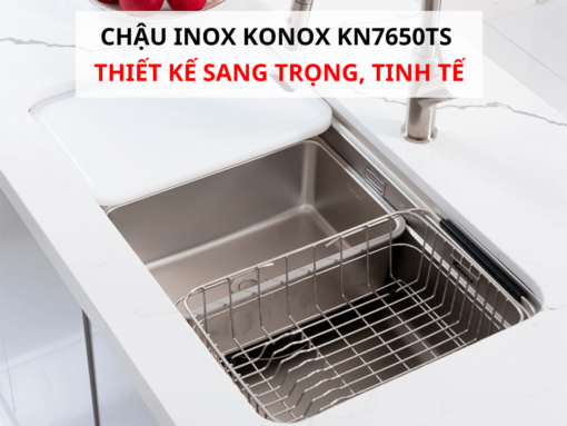 Thiết kế hố chậu đơn rộng rãi, tích hợp bộ phụ kiện tiện lợi