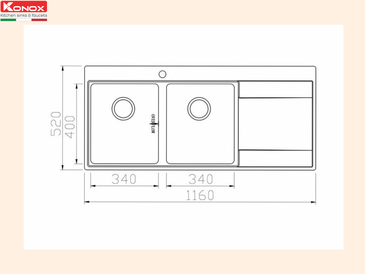 Chậu inox Konox Unico 11652