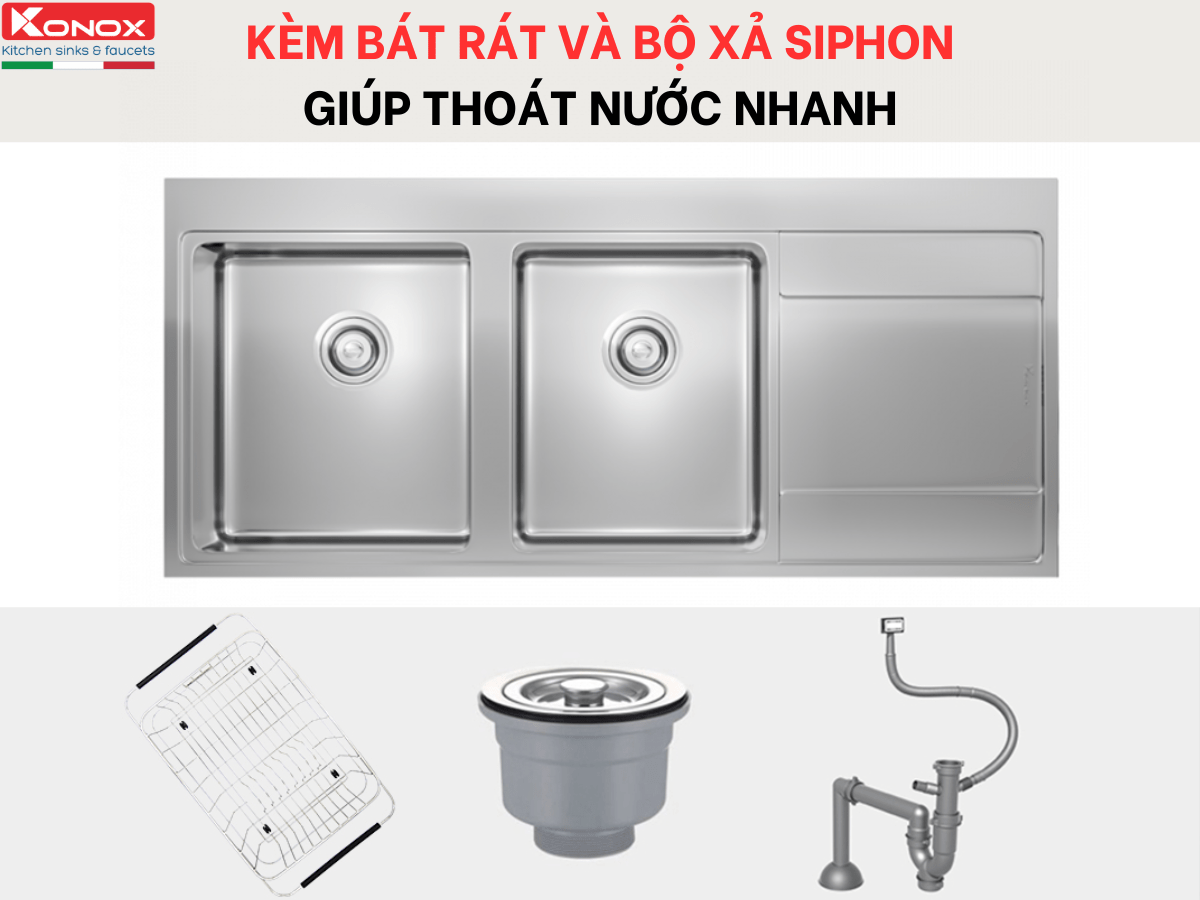 Chậu inox Konox Unico 11652