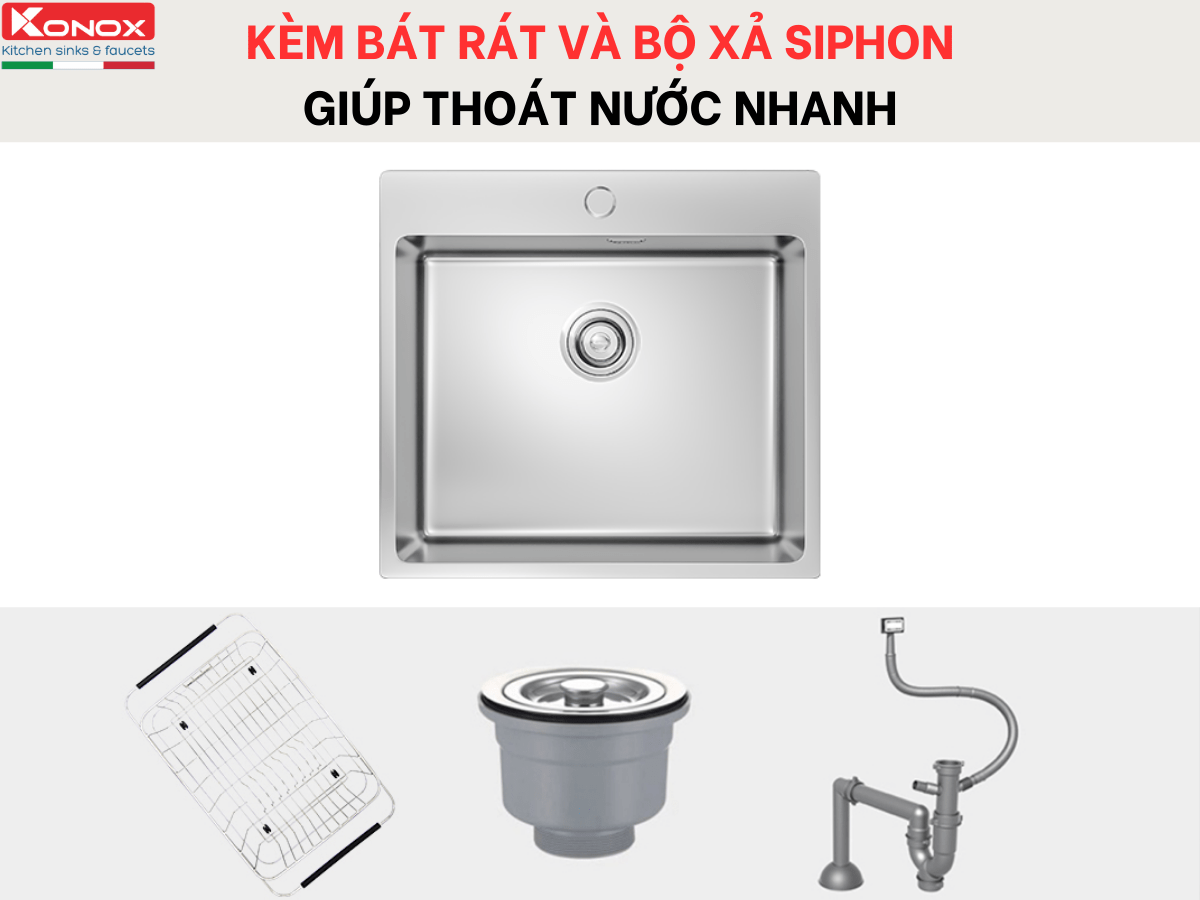 Chậu inox Konox Unico 5450
