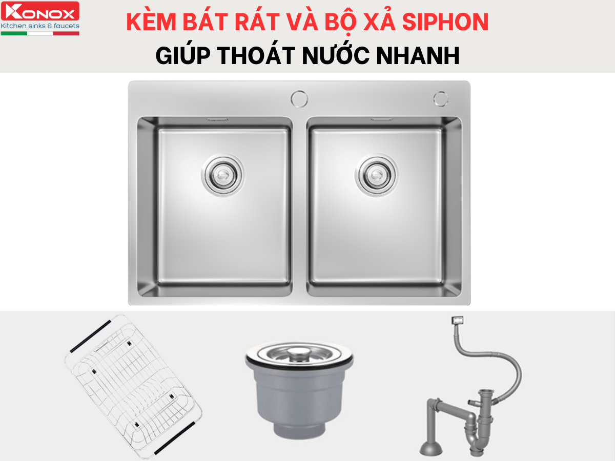 Chậu inox Konox Unico 7650