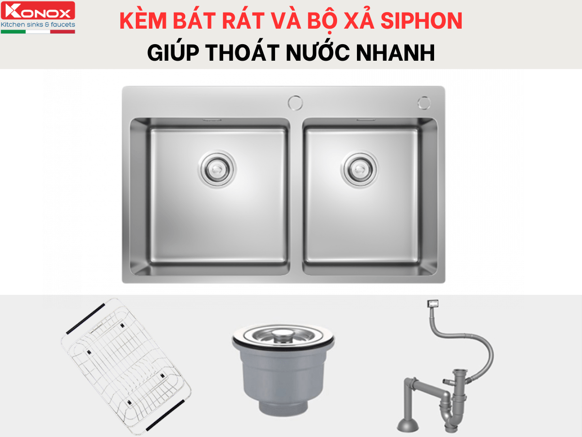 Chậu inox Konox Unico 8250