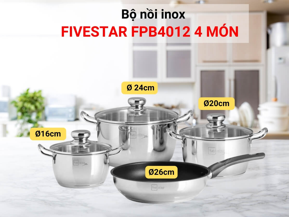 bộ nồi fivestar fpb4012 4 món