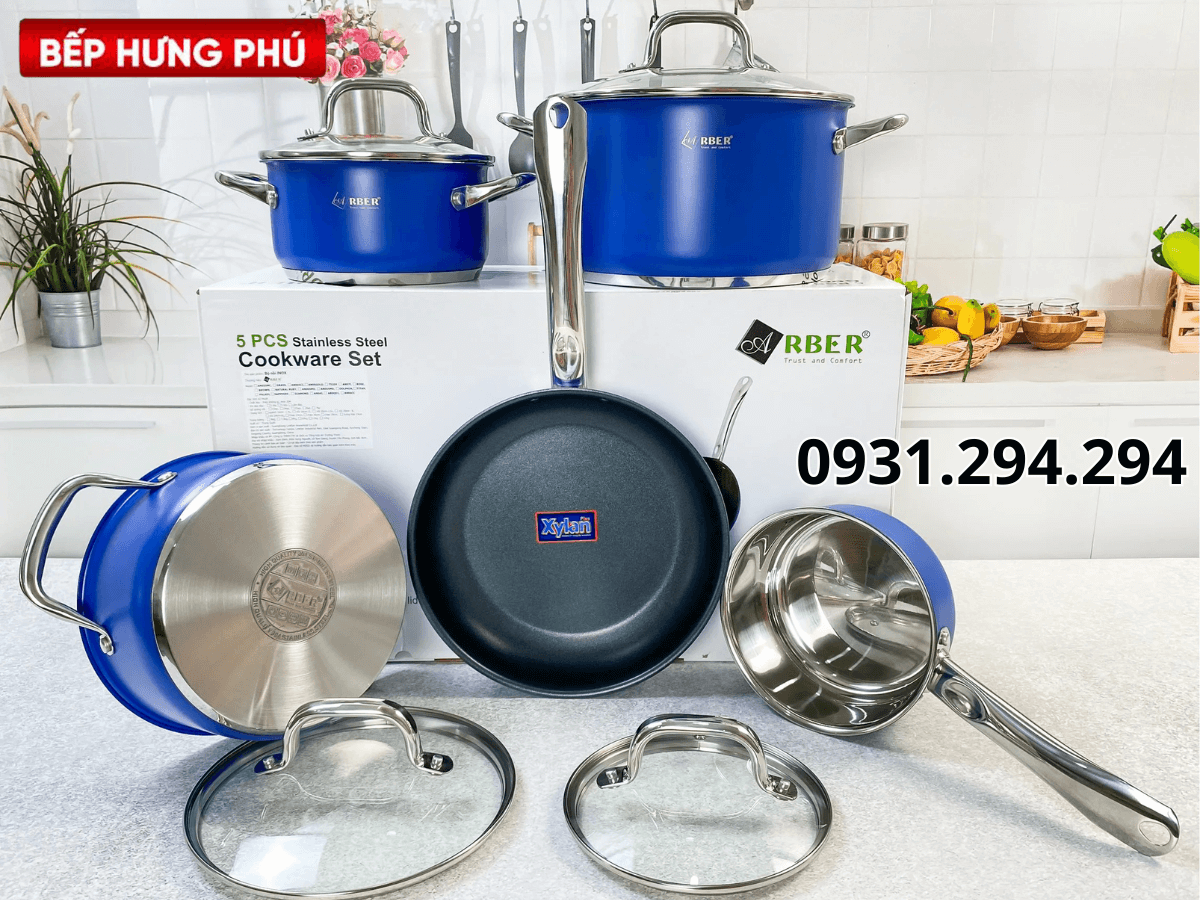 Bộ nồi inox Arber Navy Blue