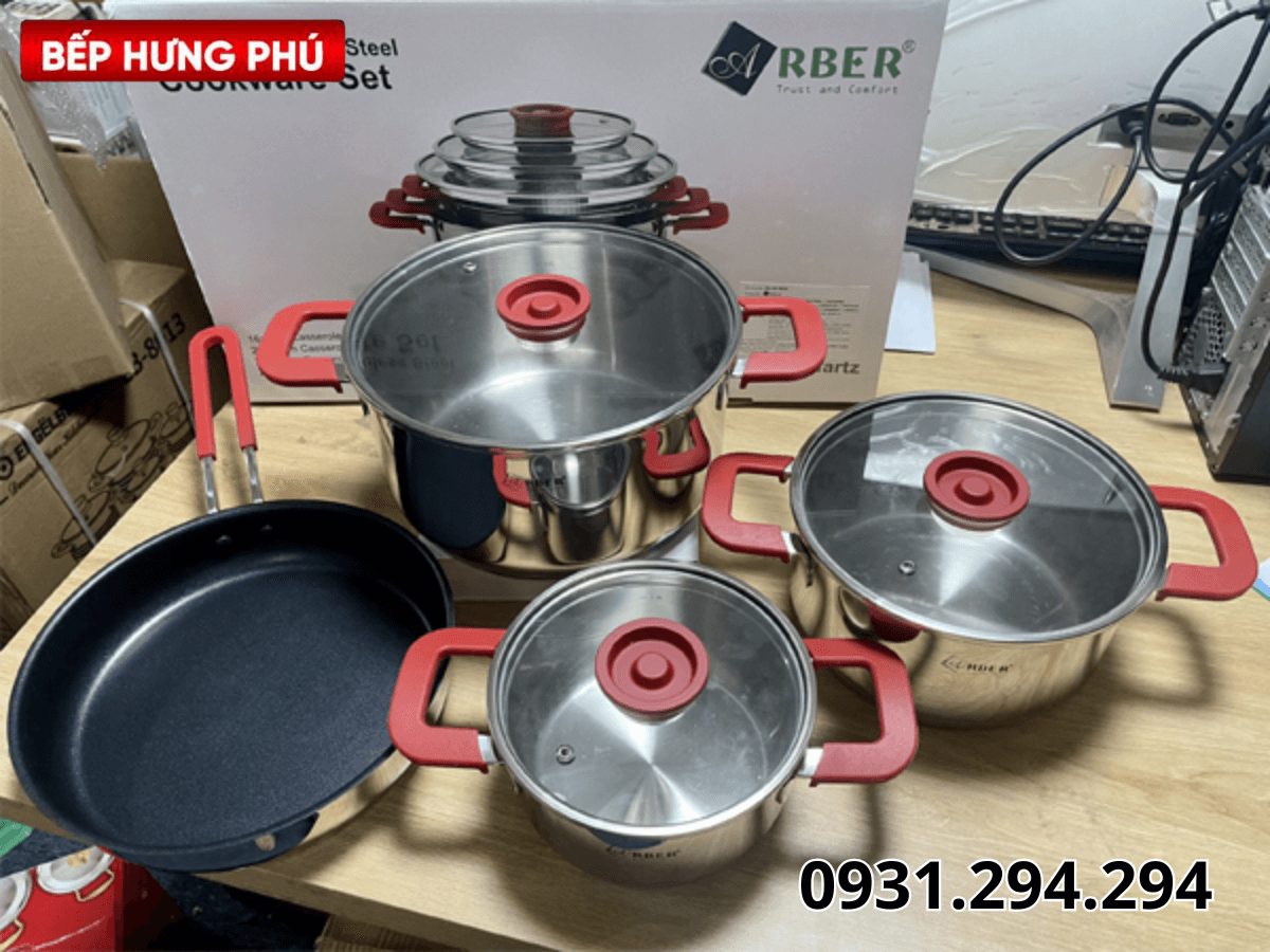 Bộ nồi inox Arber Rose