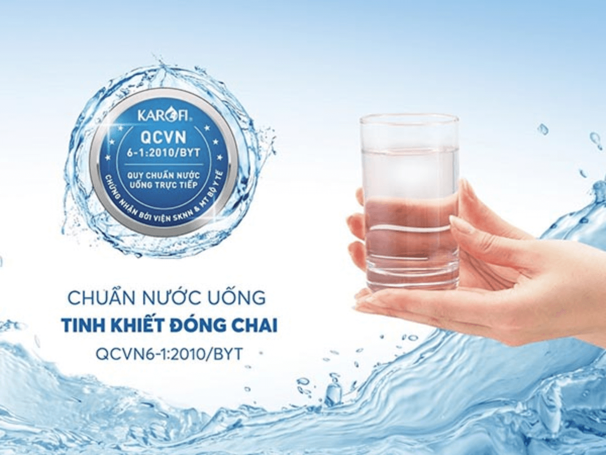 Nước sau lọc đạt chuẩn nước uống tinh khiết đóng chai