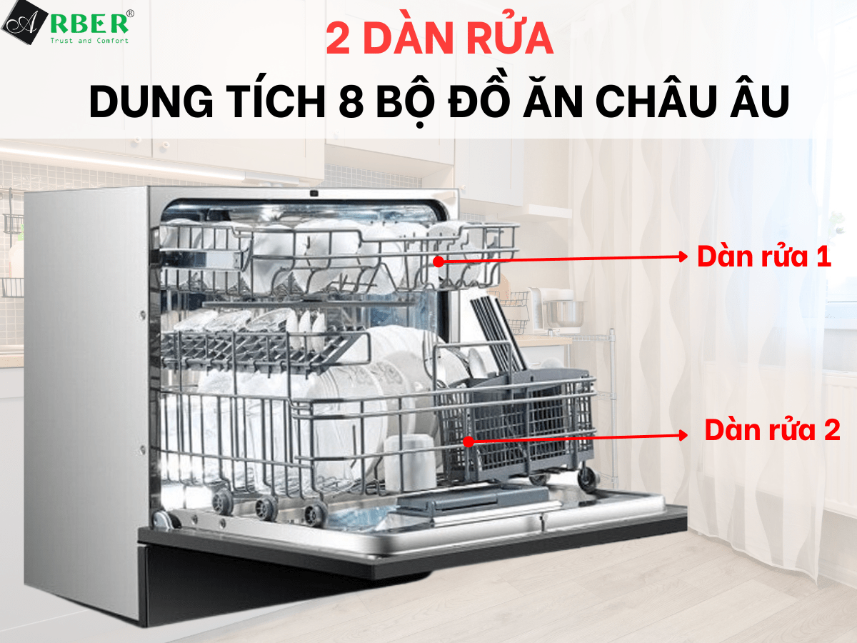 Máy rửa bát Arber AB-MRB08GD