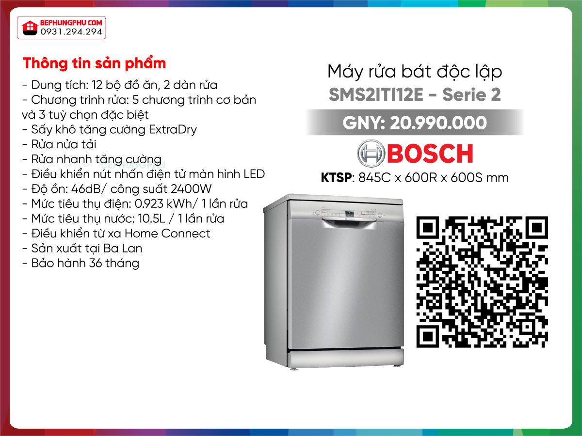 Máy rửa bát Bosch SMS2ITI12E
