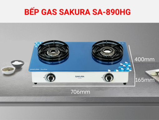 Bếp gas Sakura SA-890HG thiết kế để bàn tiện lợi
