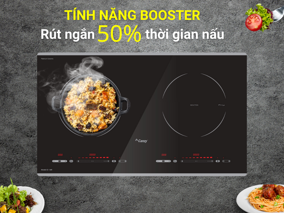 Gia nhiệt nhanh Booster giúp nấu nướng nhanh chóng