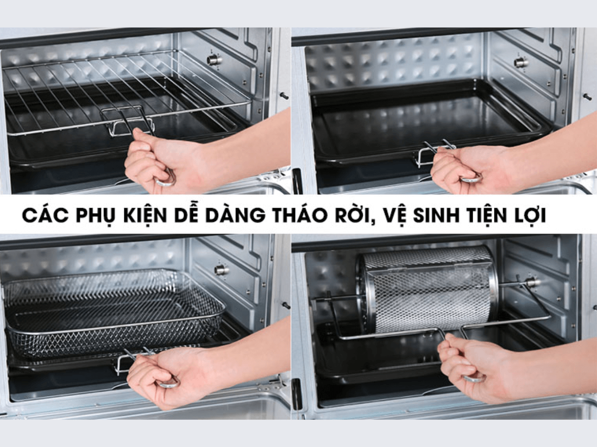 Phụ kiện dễ dàng tháo rời, vệ sinh tiện lợi