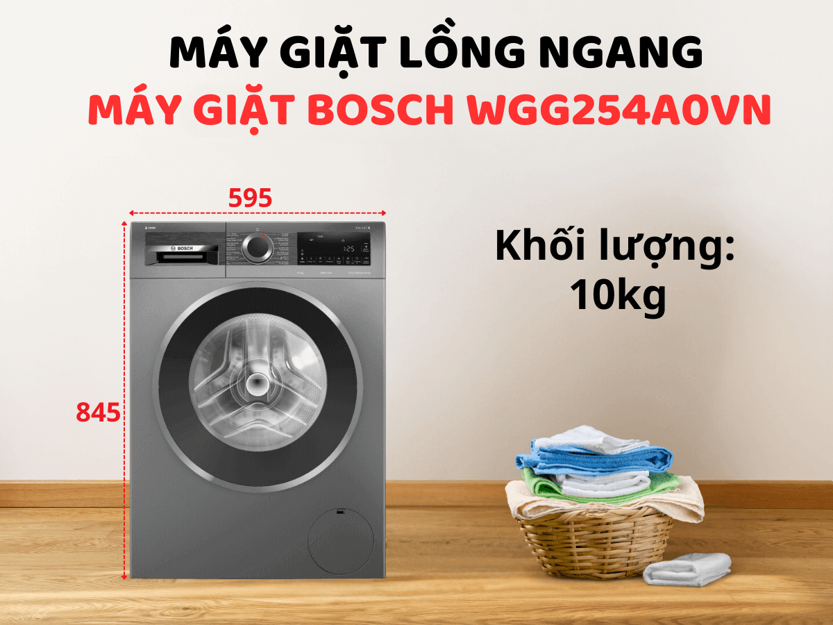 Thiết kế cửa trước sang trọng, khối lượng giặt 10kg