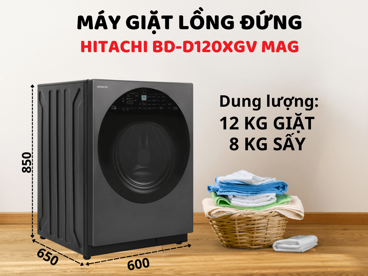 Máy giặt sấy Hitachi BD-D120XGV MAG