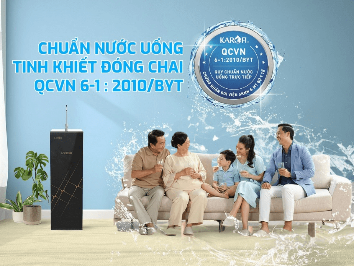 Nước sau lọc đạt chuẩn nước uống tinh khiết đóng chai