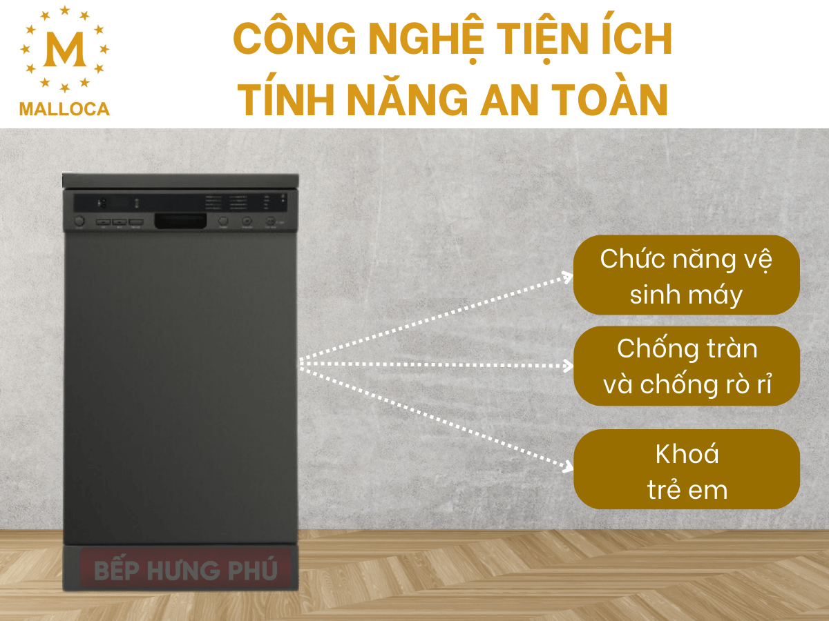 Máy rửa chén Malloca MDW10-BS08FS may rua chen malloca mdw10 bs08fs 7